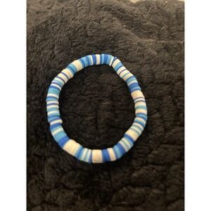 Colorful Blue/white Clay Bead Bracelets